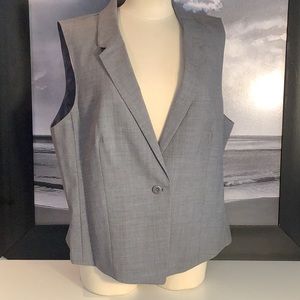 NWT J. Jill Simple 120 Washable Gray 100% Wool One Button Vest Sz XL